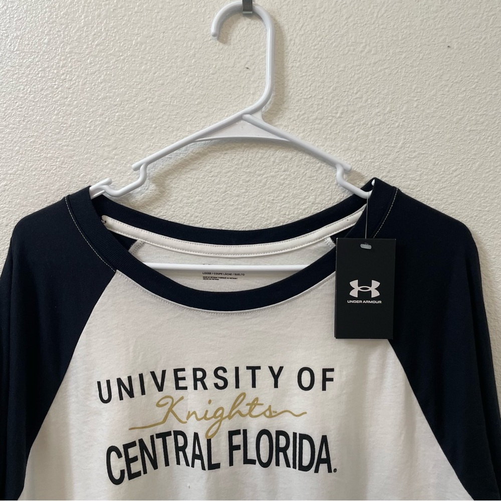 Under armour UCF Knights ringer shirt white black 2XL NWT - Picture 2 of 5